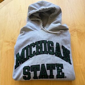 Michigan State Hoodie XL Gray Steve & Barry’s MSU Spellout Pullover